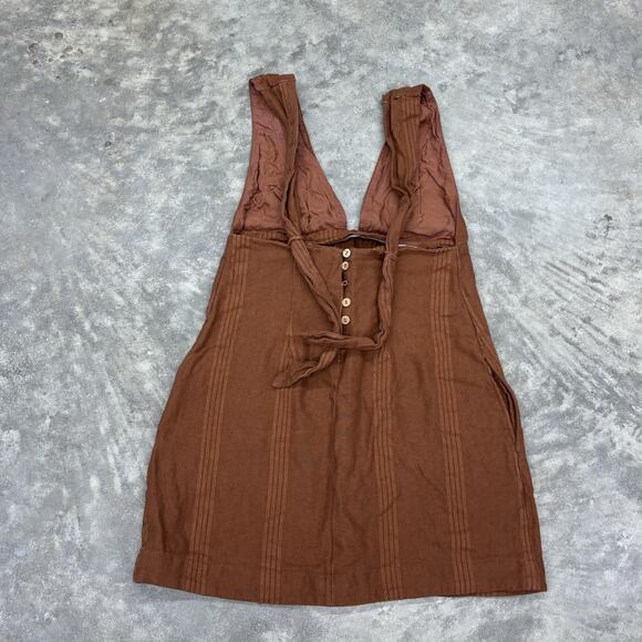 Free People Robin Mini Dress In Carmel Cafe Boho Sz Unknown Flaws - Picture 7 of 16